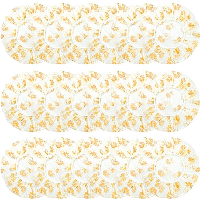 18Pcs Plastic Shower Caps for Women Waterproof Bath Caps Bathing Hair Cap by ZGQHZR