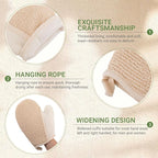 Exfoliating Glove Bath Mitts for Shower, Hemp Body Gloves for Shower Exfoliating - Image 6