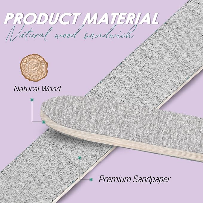 Professional Disposable Zebra Nail Files 100/180 Grit 5" Double Sided Emery - Image 5
