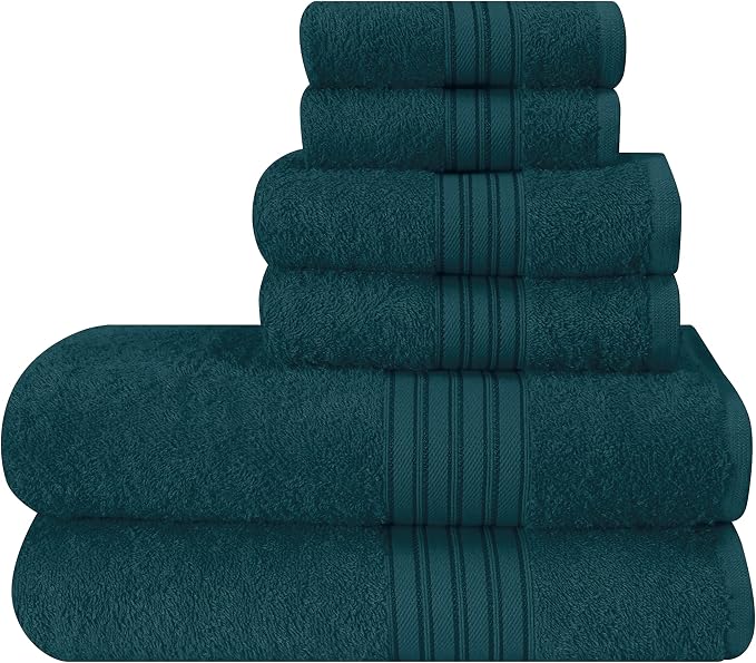BOUTIQUO 6 Pack Cotton Towel Set, Contains 2 Bath Towels 28x55 inch, 2 Hand by BOUTIQUO