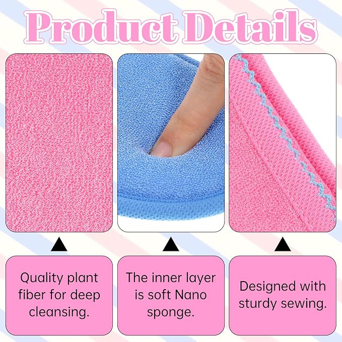 3 Pcs Exfoliating Facial Scrubber Mitt, Face Deep Exfoliating Cleaning - Image 3