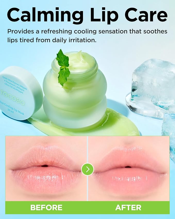 TOCOBO Mint Cooling Lip Mask – Cooling Relief Lip Sleeping Mask - Image 3
