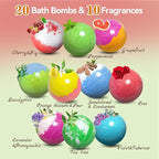 Bath Bombs for Women Gift Set, 20 Organic Bath Bombs - Image 4
