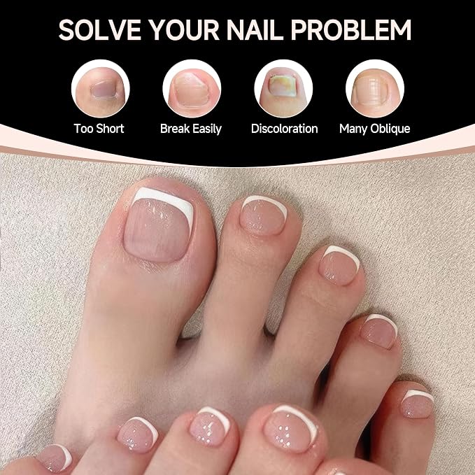 UNA GELLA Toe Nail Tips Full Cover, 15 Sizes - Image 3