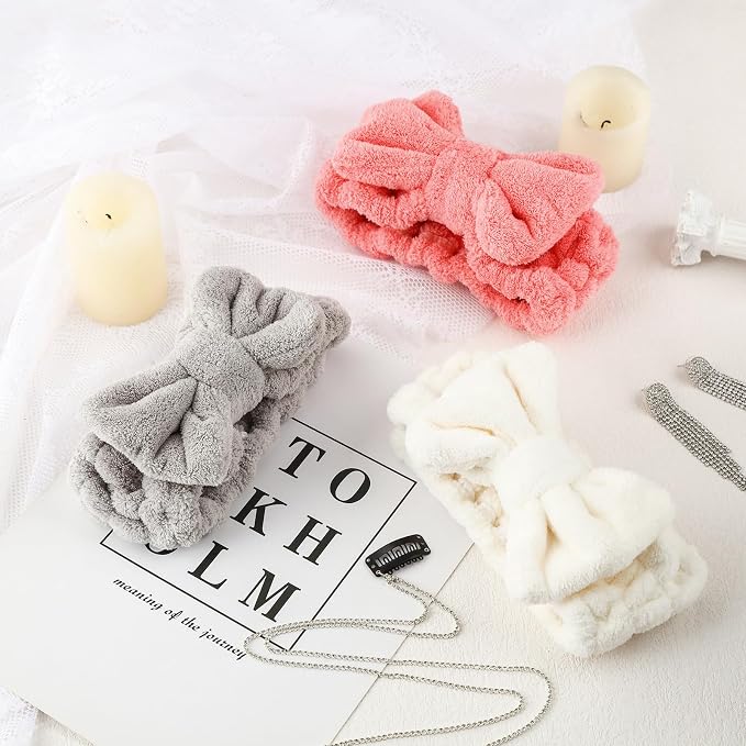 3 Pieces Towel Headbands for Women Makeup Headband for Washing Face Makeup Spa - Image 4