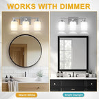L LOHAS LED Brushed Nickel Bathroom Light Fixtures, 3-Light Vanity Light Over - Image 5