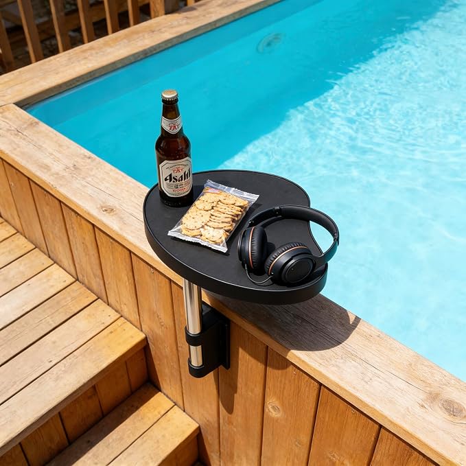 Swim Pool Bathtub Side Table Tray Accessories Leisure Spa Caddy, 360° Rotation - Image 2