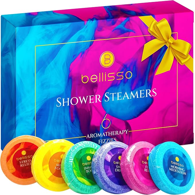 Aromatherapy Shower Steamers Gift Set, Six Fizzies by Bellisso