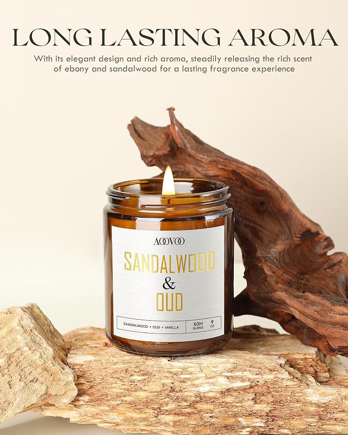 AOOVOO Sandalwood Oud Candle - Image 2