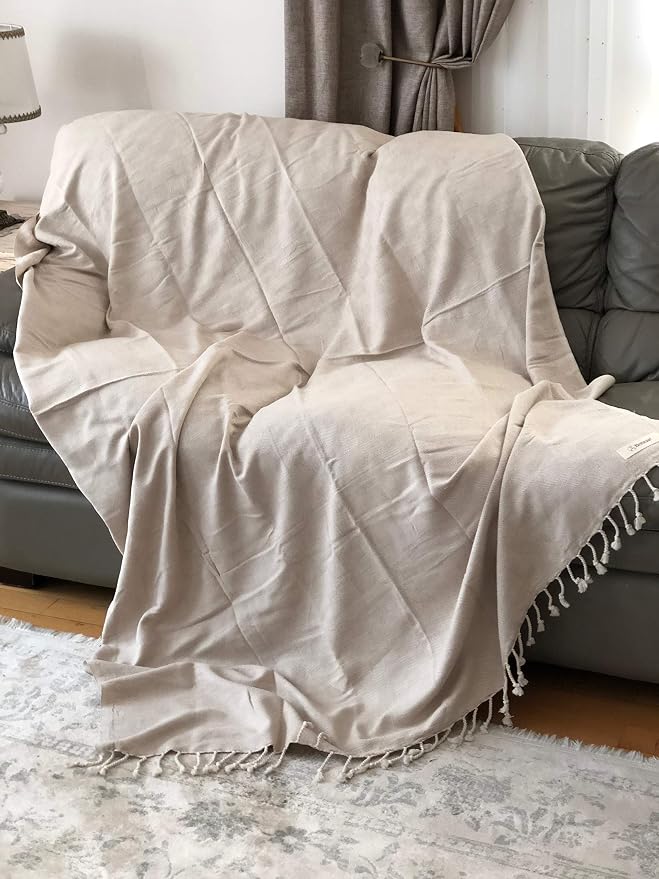 Bersuse 100% Cotton Milas XL Throw Blanket - Image 2