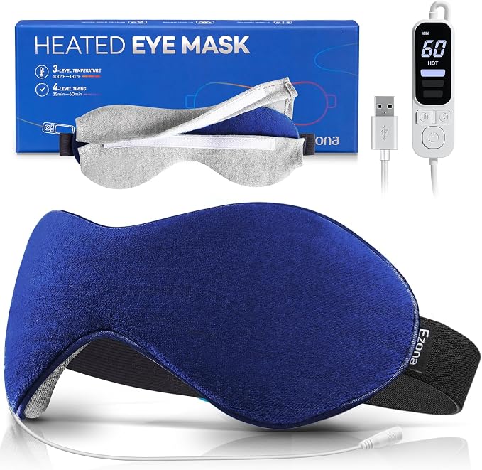 Ezona Heated Eye Mask, Warm Eye Compress Mask by EzonaHomeandSports