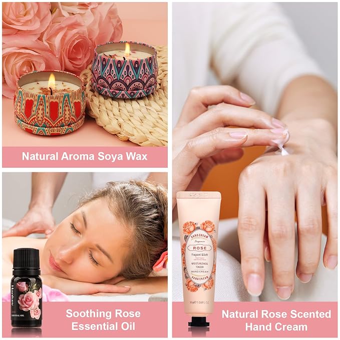 Thank You Gifts for Women, 9-Piece Rose Pamper Set – Luxury Relaxation Bath & - Image 5