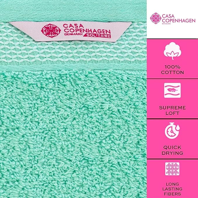 CASA COPENHAGEN Solitaire 6Pcs 100% Egyptian Cotton Large Designer Towels Gift - Image 2