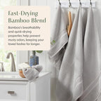 Springtree Home Luxury Bamboo Rayon Bath Towel Set of 4 | 35% Bamboo Rayon - Image 3