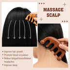 LemonRoad 12 Pack Wooden Scalp Massager Natural Sandalwood Wide Tooth Combs - Image 4