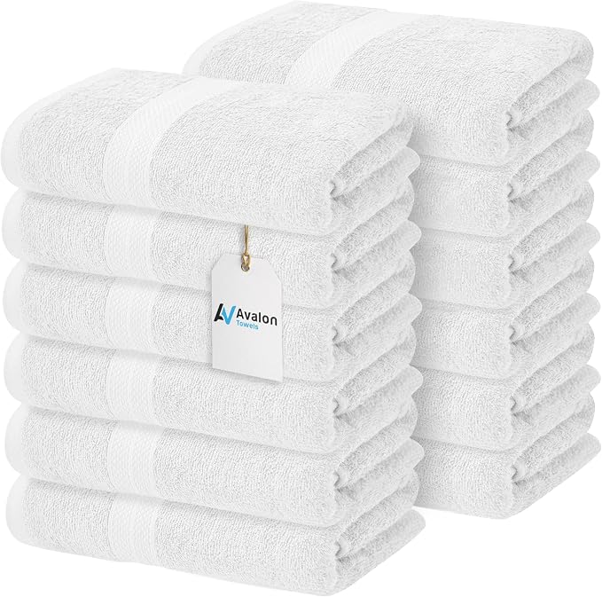 Avalon Towels Bath Towels for Bathroom 100% Cotton White Bathroom Towels Pack by AvalonTowels