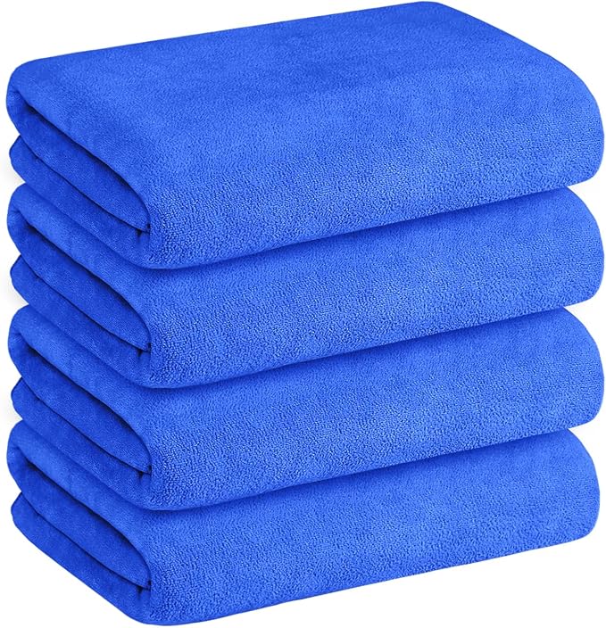 JML Microfiber Bath Towels, Extra Large Bathroom Towel Set, Dark Blue by JML