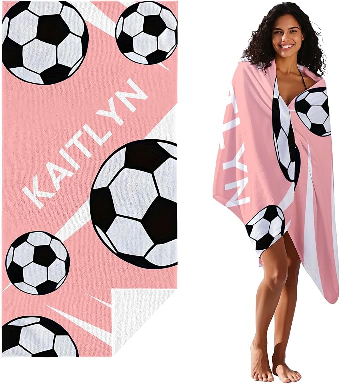 Personalized Beach Towel With Name, Custom Beach Towel with Text, Customized - Image 2