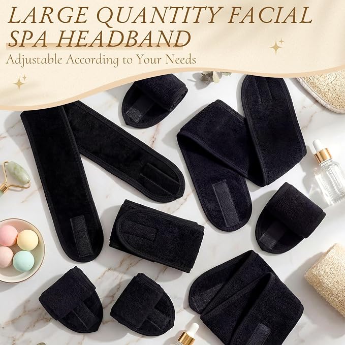 Tigeen 80 Pcs Spa Headband Facial Headbands Bulk Adjustable Hair Wraps - Image 6