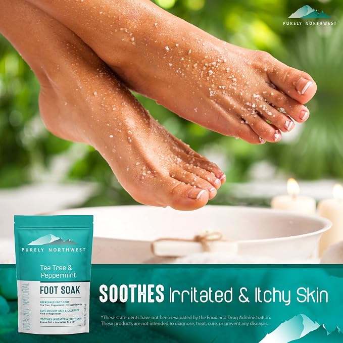 Purely Northwest-Tea Tree, Peppermint, MSM & Epsom Salt Foot Soak-for Stubborn - Image 6