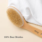 Diane Curved Handle Exfoliate & Glow Dry Skin Brush, 100% Boar Bristle Brush - Image 4