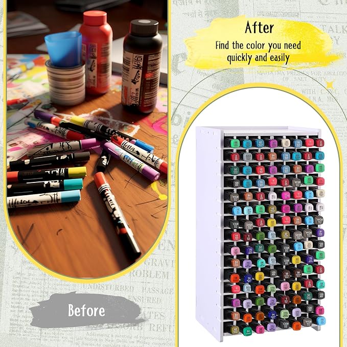 Sunnychicc 2 Pack Marker Storage Organizer, 240 Slots Total Art Supply Holder - Image 5