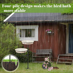 Freestanding Birdbaths Bowl Outdoor, Free Standing Garden Bird Bath Bird Feeder - Image 4