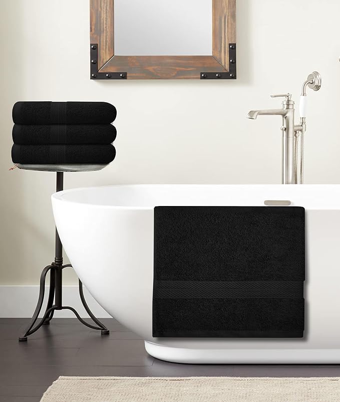 Avalon Towels Bath Towels for Bathroom 100% Cotton Black Bathroom Towels Pack - Image 7