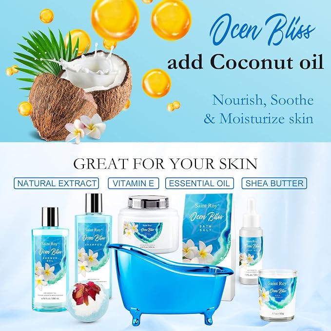 Mothers Day Gifts for Women Bath & Body Gift Set, Bath Basket Spa kit Gifts for - Image 3