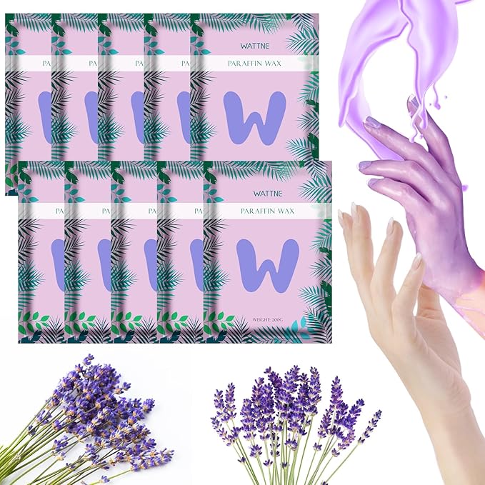 Wattne Paraffin Wax Refills, 10 Pack Lavender Scented Paraffin Wax Beads Blocks by Wattne