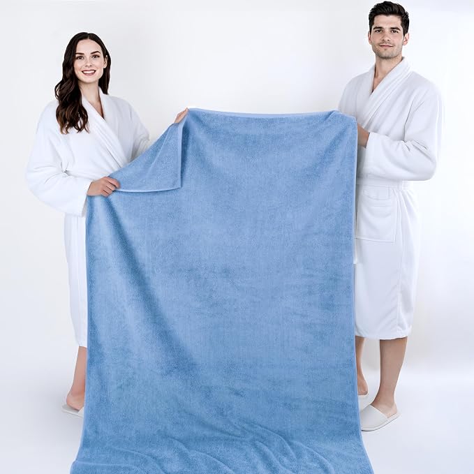 Cotton Paradise, 100% Cotton 40x80 Oversized Bath Sheet, Extra Large Turkish - Image 5