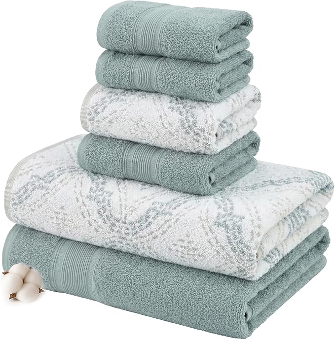 Modern Threads Capri 6-Piece Reversible Yarn Dyed Jacquard Towel Set by ModernThreads