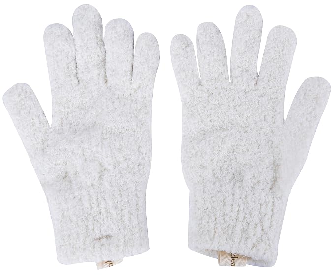 CleanLogic Exfoliating Bath and Shower Gloves, Certified Organic, 1 Pair - Image 4