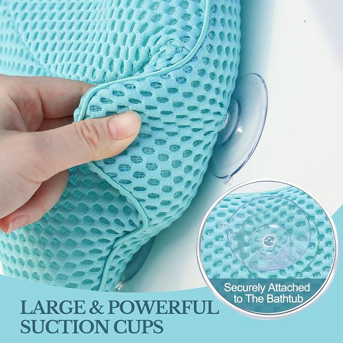 Non Slip Bath Pillow, Luxury Spa Bathtub Head & Neck Rest Support, Permeable - Image 5