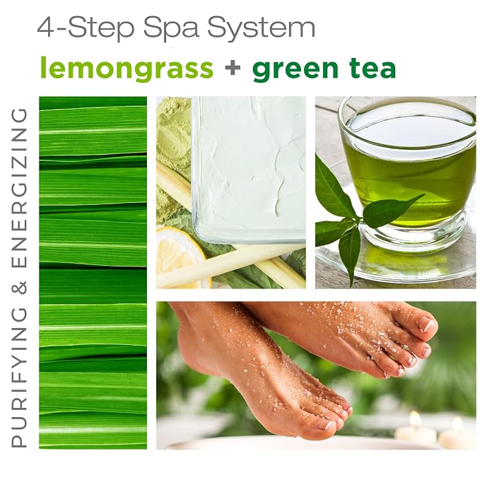 Lemongrass + Green Tea 4-in-1 Manicure & Pedicure Spa Set – Exfoliate, Hydrate - Image 6