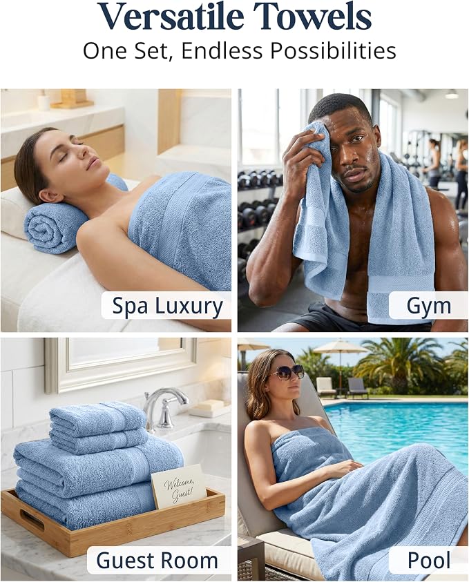 LANE LINEN 100% Cotton Bath Towels 6 Piece Set - Image 7