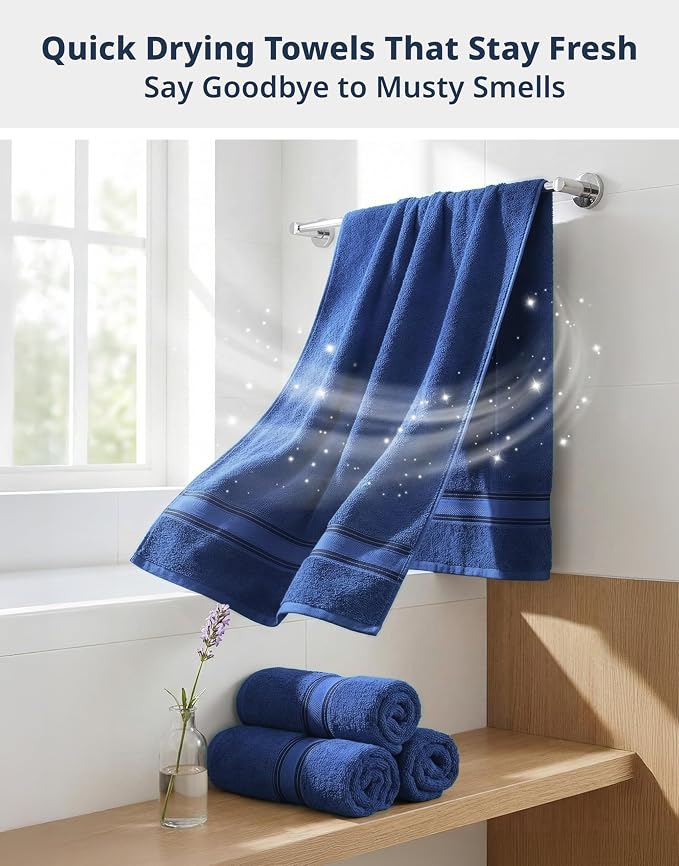 LANE LINEN 100% Cotton 4 Pack Bath Towels - Image 7