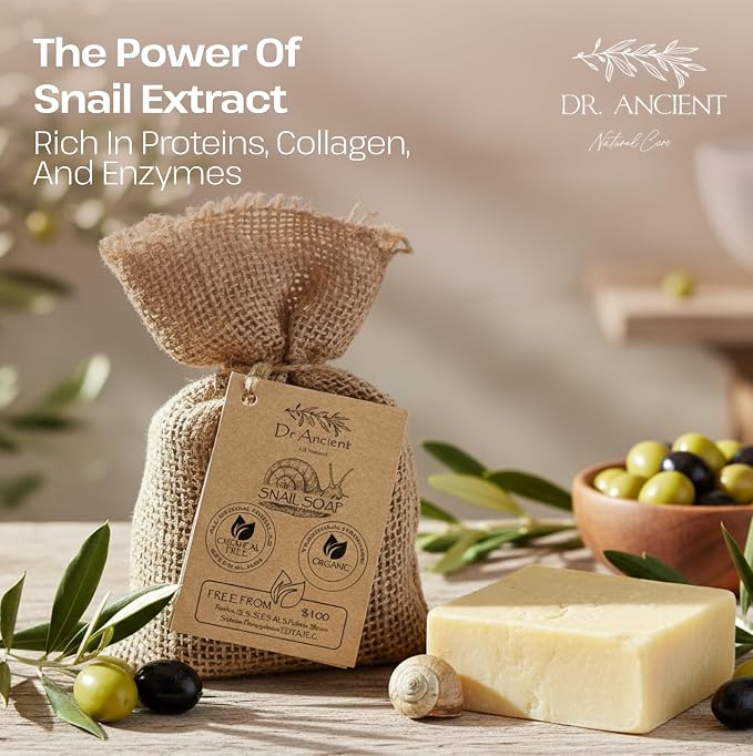 Dr.Ancient Snail Soap Bar, Organic Soap Bars Handcrafted the Traditional Way - Image 6
