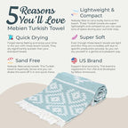 Turkish Beach Towel – 100% Cotton, Quick Dry, Lightweight, Oversized Beach Towel - Image 3
