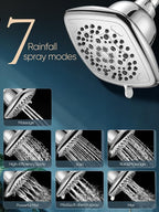 Cobbe Filtered Shower Head, 7 Modes High Pressure Shower Heads - Image 2