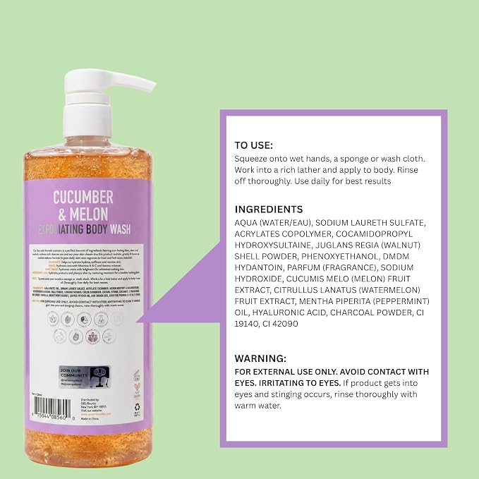 SpaScriptions Exfoliating Cucumber & Melon Body Wash - Image 7