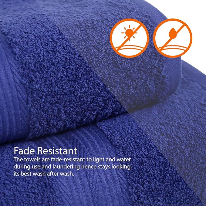 Amazon Basics 6-Piece Fade-Resistant 100% Cotton Towel Set, Soft and Absorbent - Image 4