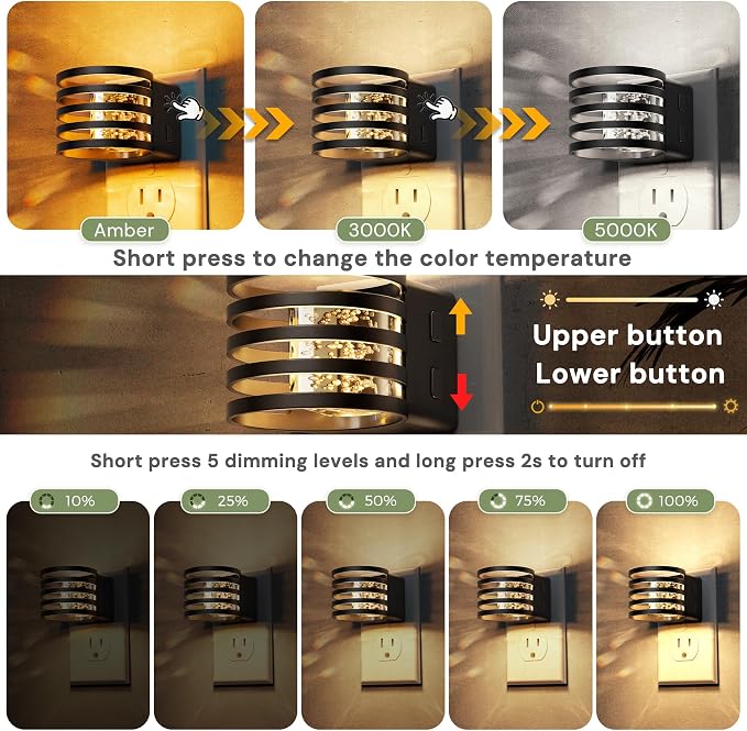 L LOHAS LED Night Lights Plug into Wall, 2 Pack 3CCT Night Light - Image 3