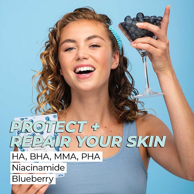 Vitamasques Niacinamide Blueberry Face Sheet Mask 7 Pack - Image 3