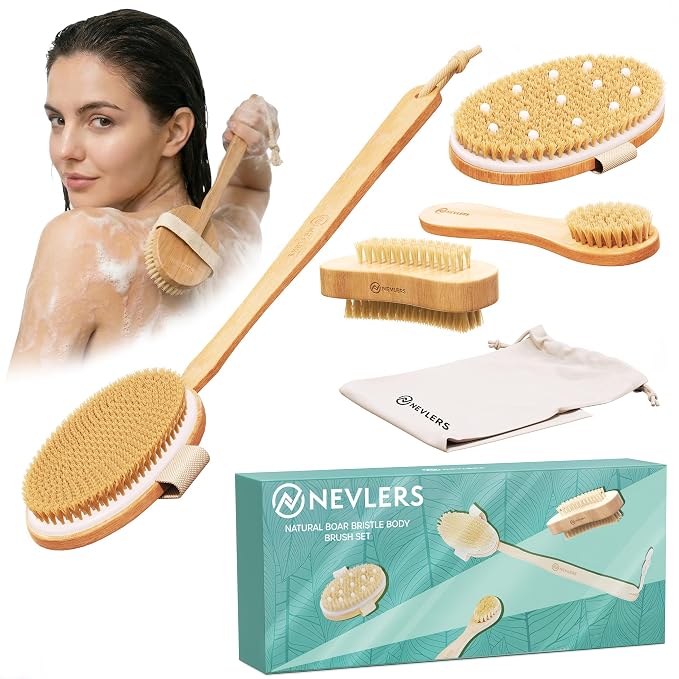 Nevlers Natural Boar Bristle Dry Brush by Nevlers