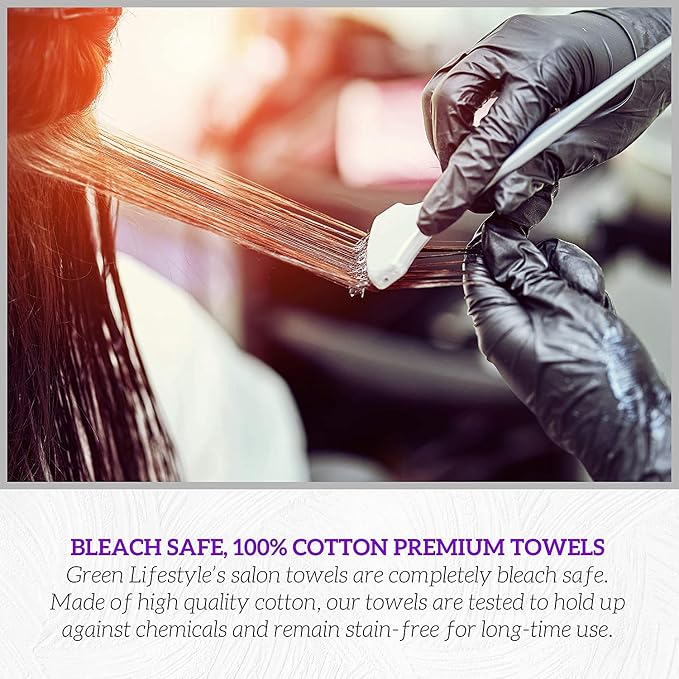GREEN LIFESTYLE Black Bleach Proof Towels Bulk Sets 100% Cotton 16' X 25' - Image 5