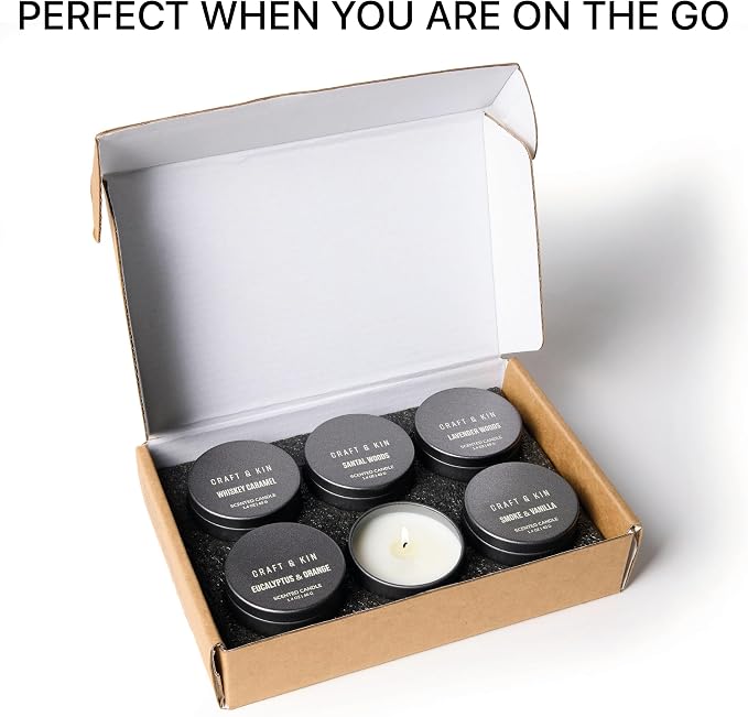 Craft & Kin Scented Votive Candle Gift Set of 6 | Small Luxury Scented Candles - Image 5
