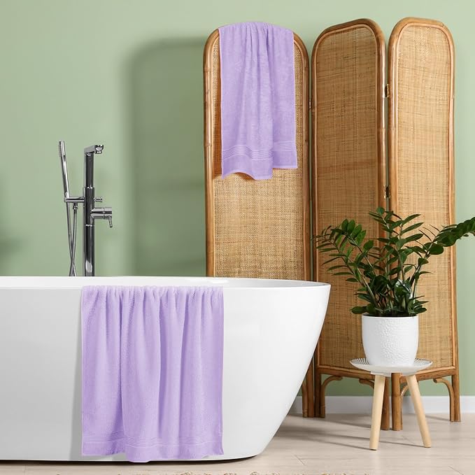 Elvana Home Cotton 2 Pack Oversized Bath Towel Set 28x55 inches, Large Bath - Image 5