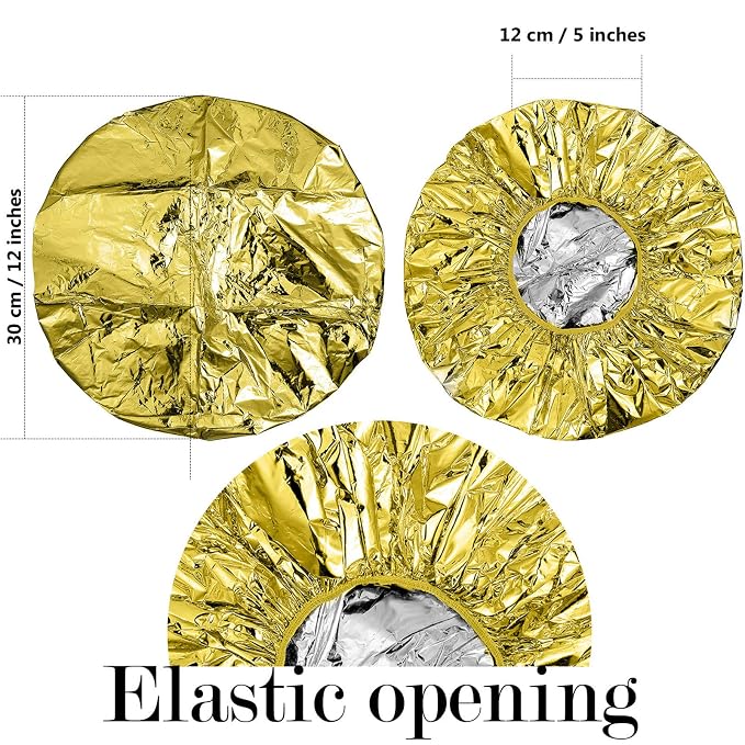 12 Pieces Deep Conditioning Caps Aluminum Foil Reusable Hair Processing Hair - Image 3