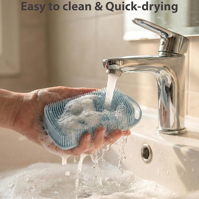 2 PC Silicone Body Scrubber, 2 in 1 Exfoliating Shower Bath Scrubber, Soft - Image 4